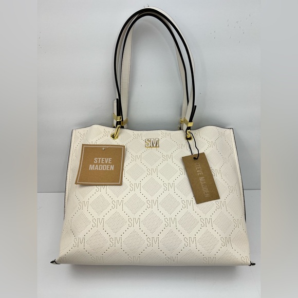 STEVE MADDEN VANILLA COLOR BDONNA TOTE/SHOULDER BAG WITH AN EXTRA BAG INSIDE - Picture 1 of 16
